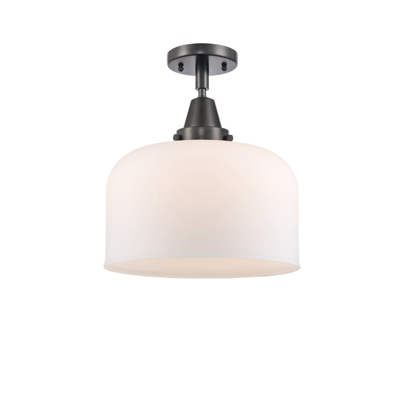 Plafonnier encastré en verre Amede, Noir mat, H 12,5 po x l 12 po x P 12 po, Blanc mat