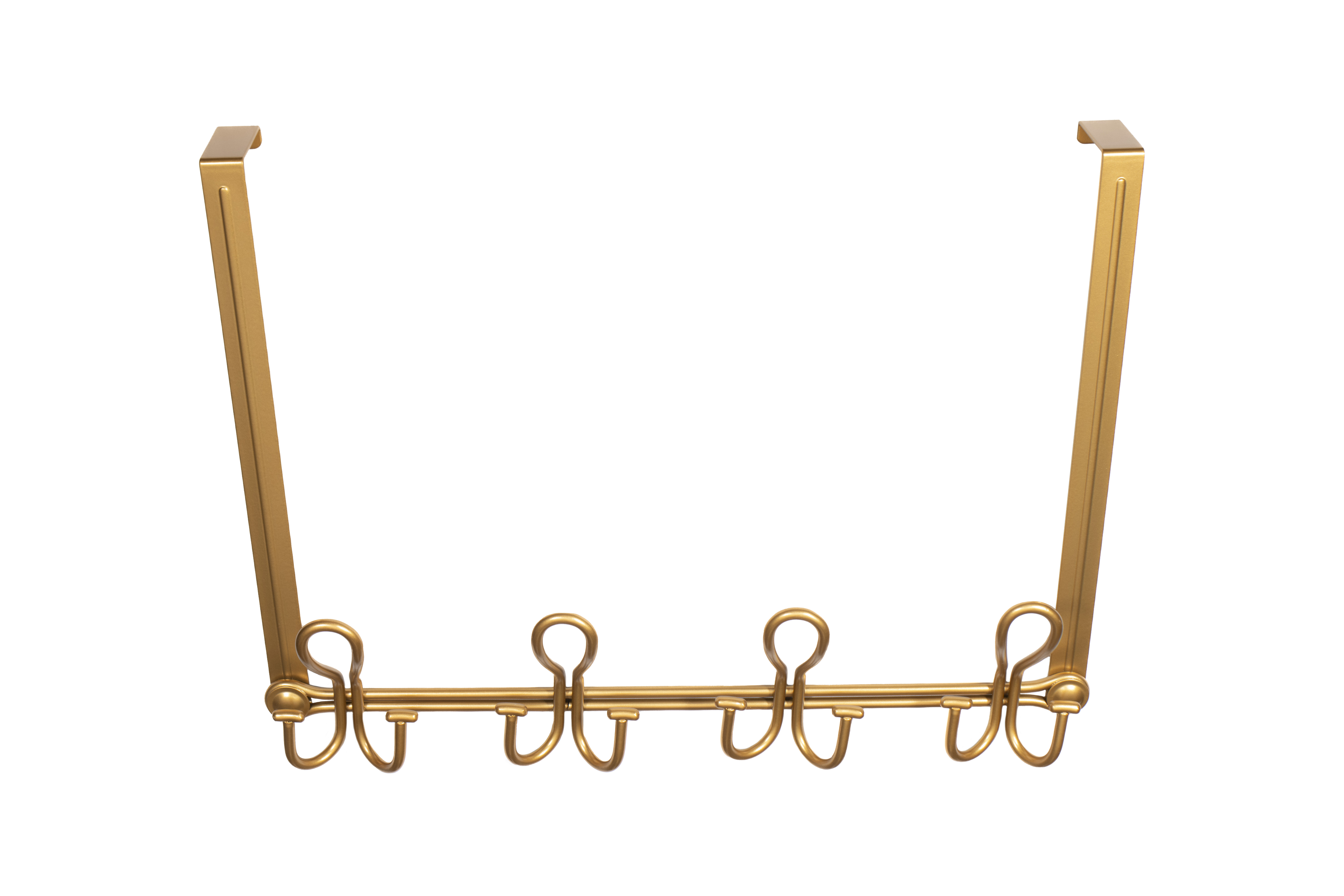 Mercer41 Iron Over The Door 12 - FantasHome Double Prong Over The Door Hook  Rack with 12 Hooks – Gold