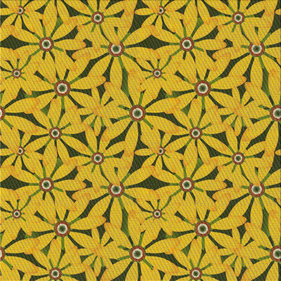 Tapis jaune à motif floral Usamah