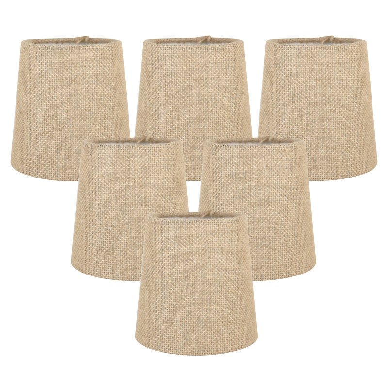 Ensemble de 6 abat-jour lustre naturel à pince en lustre Meriville, 4 po x 5 po x 5 po, H 5 po x l 4 po x P 5 po, Naturel