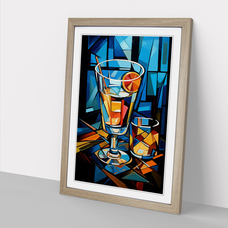 Single Picture Frame Print on Wood, 64cm H x 46cm W, Oak Framed