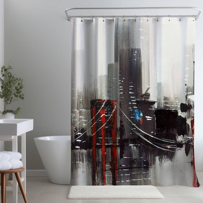 Shower Curtain CO10 – Polyester Shower Curtain, Dye Sublimation Print, 71" W × 74" L