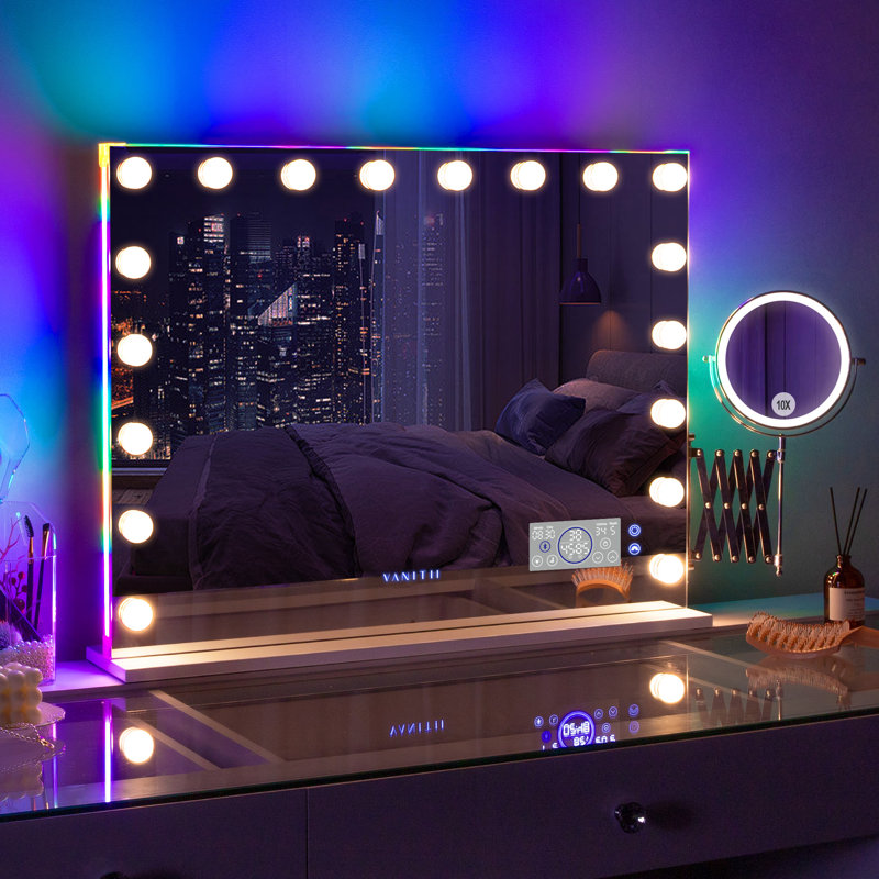 Metal Rectangle Mirror, 22.83" H x 31.49" W x 5.9" D