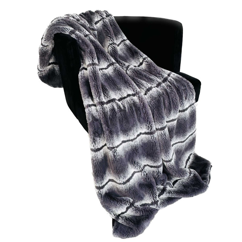 Couverture Fluffy Fields, L 36 po x L 60 po, gris