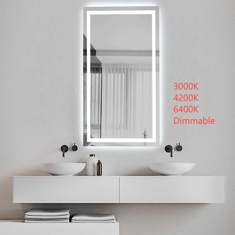 Miroir DEL Riven, couleur réglable 3000K / 4200K / 6400K, 36 po x 60 po, Rectangulaire
