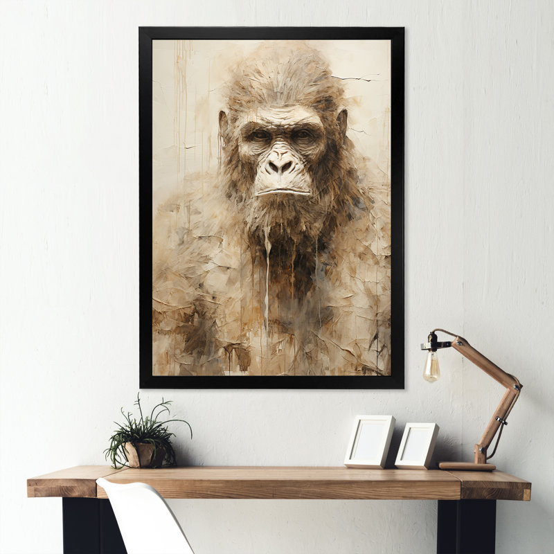 «Bigfoot Portrait II», reproduction sur toile, Cadre simple noir, H 44 po x l 34 po x P 1,5 po