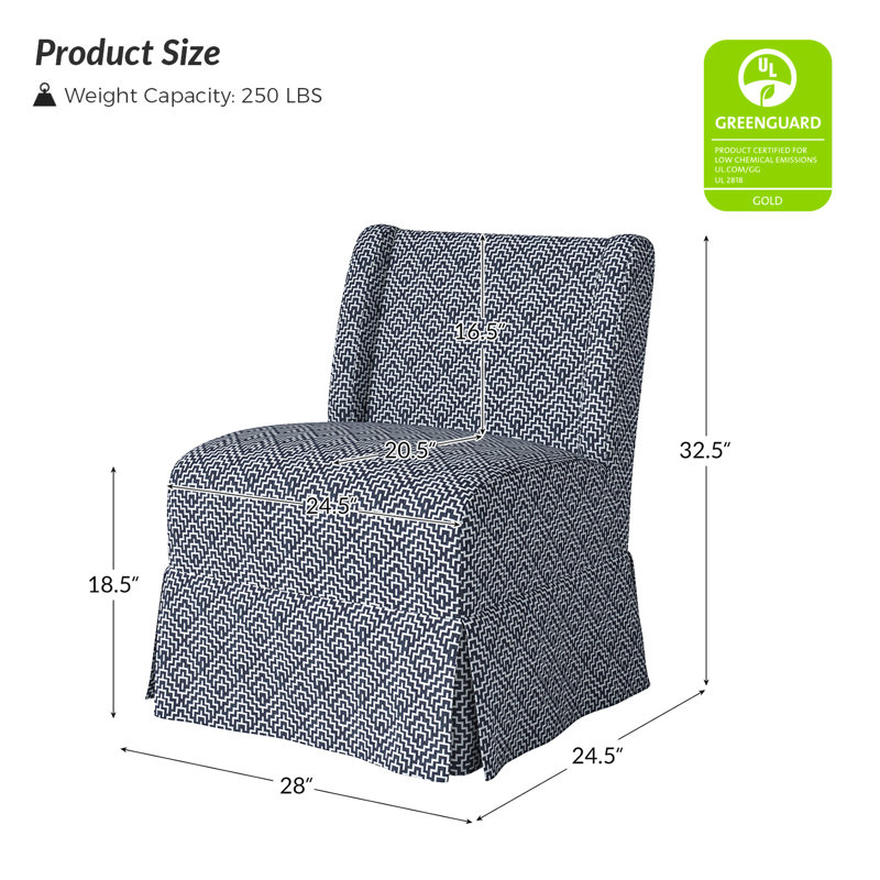 Fauteuil parsons de 28 po de largeur Averykate, Gris