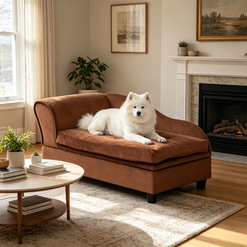 Lit de luxe pour chien avec rangement caché Pawhut