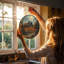 Panneau de citrouille en verre teinté au clair de lune pour fenêtre-1484604552