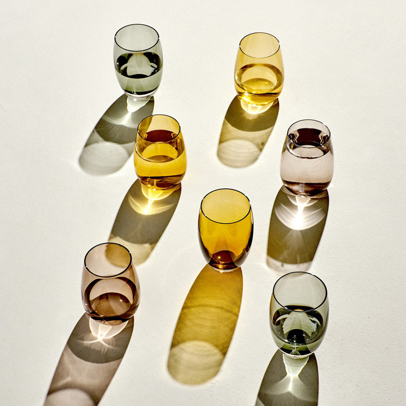 Colored U Crystal Drinking Glass, Amber