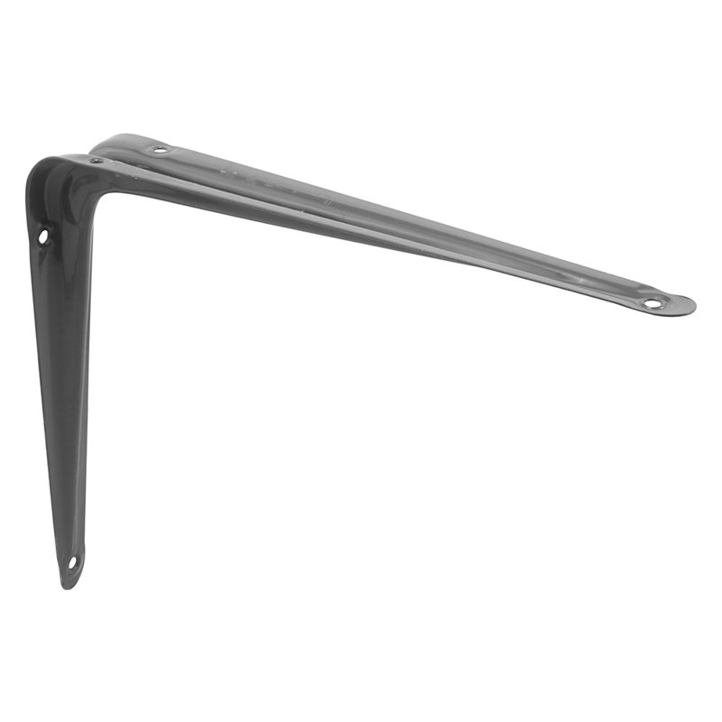 Shelf Support Bracket, Stamped Steel, 1.63" H x 10" W x 12" D, Grey
