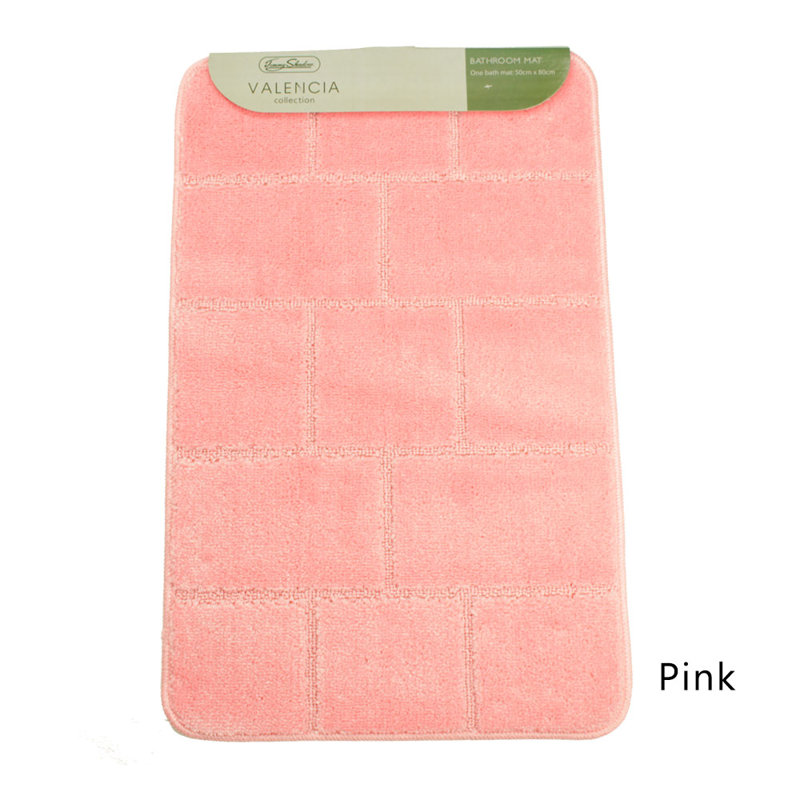 Abibail Non-Slip Bath Rug, Pink