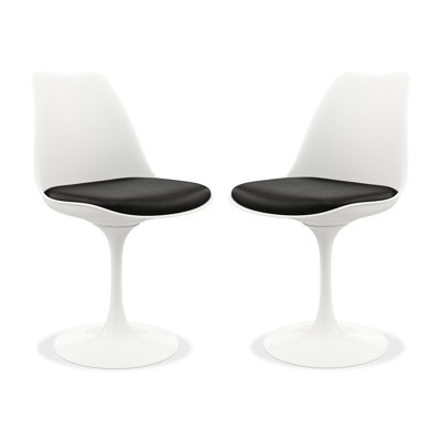 Modholic Tulip Swivel Side Chair, Black (Set Of 2)