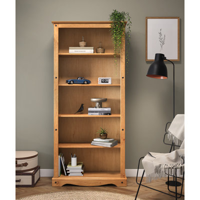 Palmea 180 cm H x 82 cm W Solid Wood Standard Bookcase
