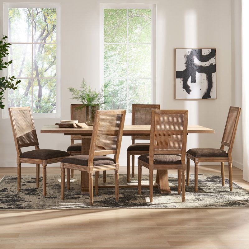 Lamm Extendable Trestle Dining Set, Natural, Brown