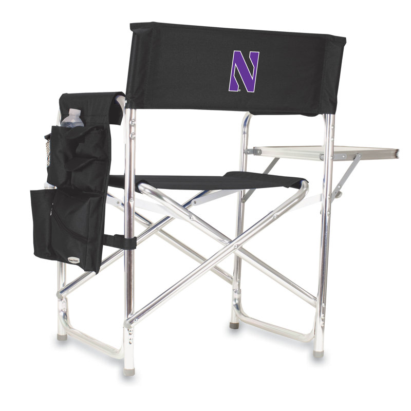 Chaise de réalisateur pliante Sports, Wildcats de l'Université Northwestern, Noir