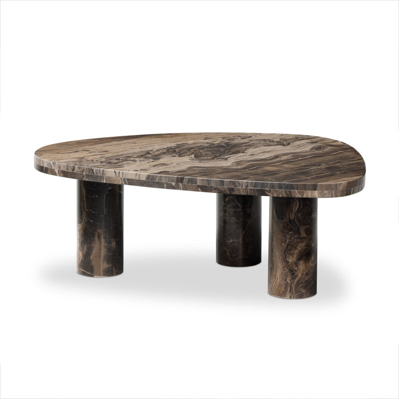 Zion Marble Coffee Table, 12.75" H x 25.5" L x 36" W