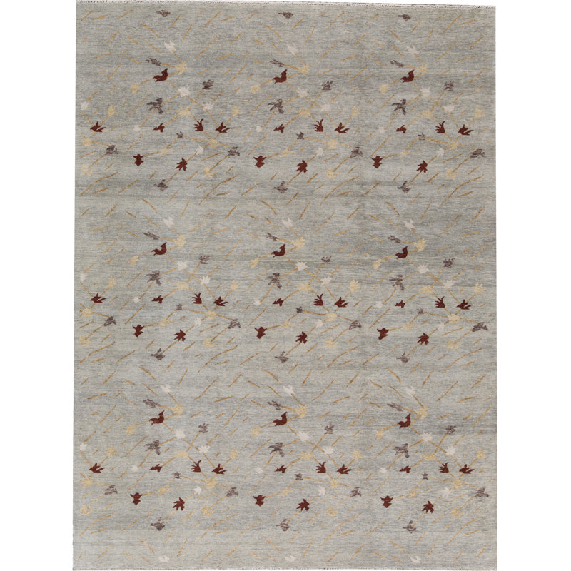 Tapis bleu clair noué à la main de haute qualité