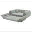Canapé tissé à compression en chenille rayée, canapé compact à rangée droite avec éponge haute densité, canapé économiseur d'espace requis sans assemblage pour salon, appartement, bureau-134397977