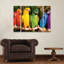 Ensemble de 3 panneaux multicolores «Rainbow Parrots» par Mike Jones-1277791479