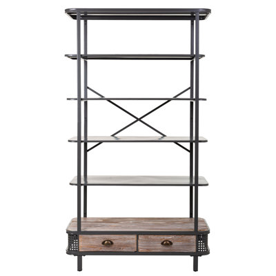 Aarien 181cm H x 100cm W Iron Etagere Bookcase