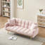 Lit réglable rose de 69 pouces pour espace de vie principal, transformation à trois vitesses, large cadre amovible en bois massif et artificiel, 2 sièges, rembourrage en mousse, style moderne avec petite pièce