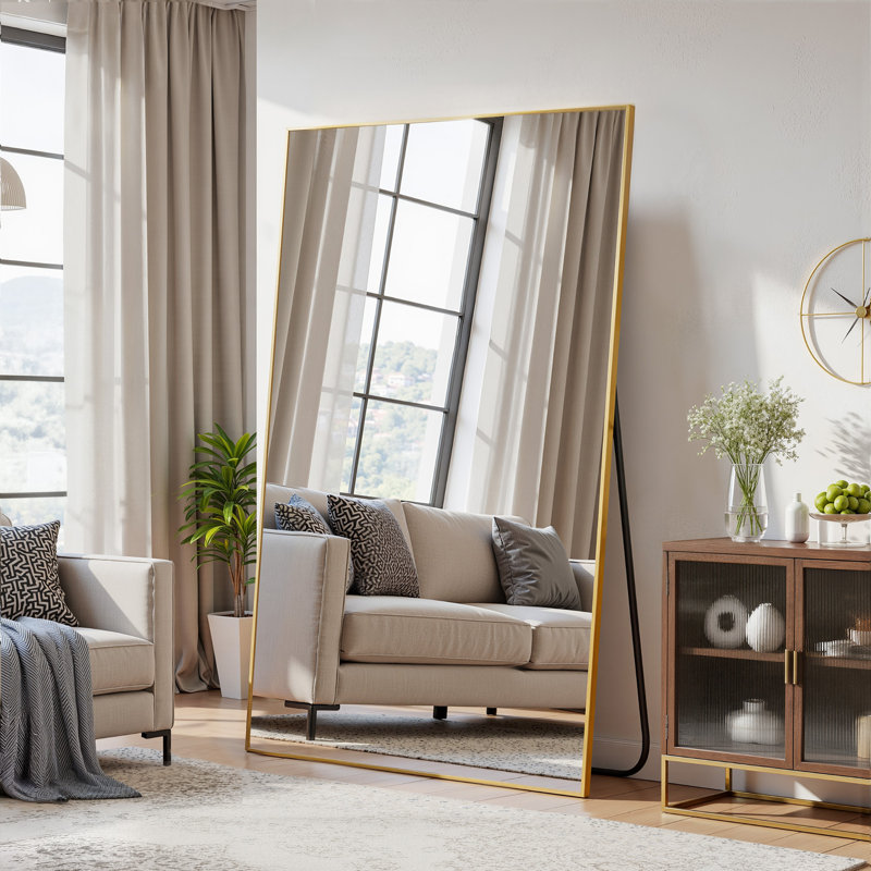 Rectangular Home Full-Length Mirror, Gold, 72" x 44"