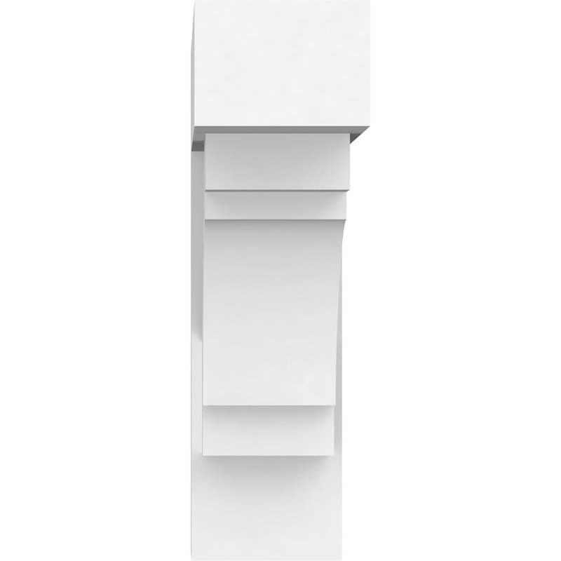Standard Merced Architectural Grade PVC Bracket with Block Ends, 12"H x 3"W x 12"D