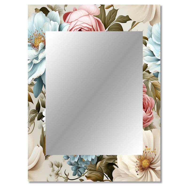 Chillcott, pastels décoratifs Boho - miroir mural décoratif floral, 40 po x 30 po