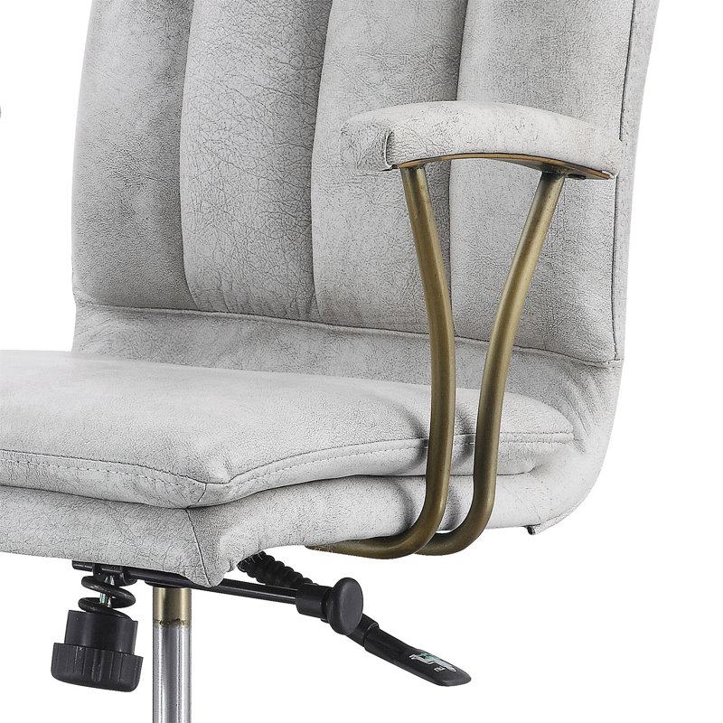 Vintage White And Chrome Swivel Office Chair