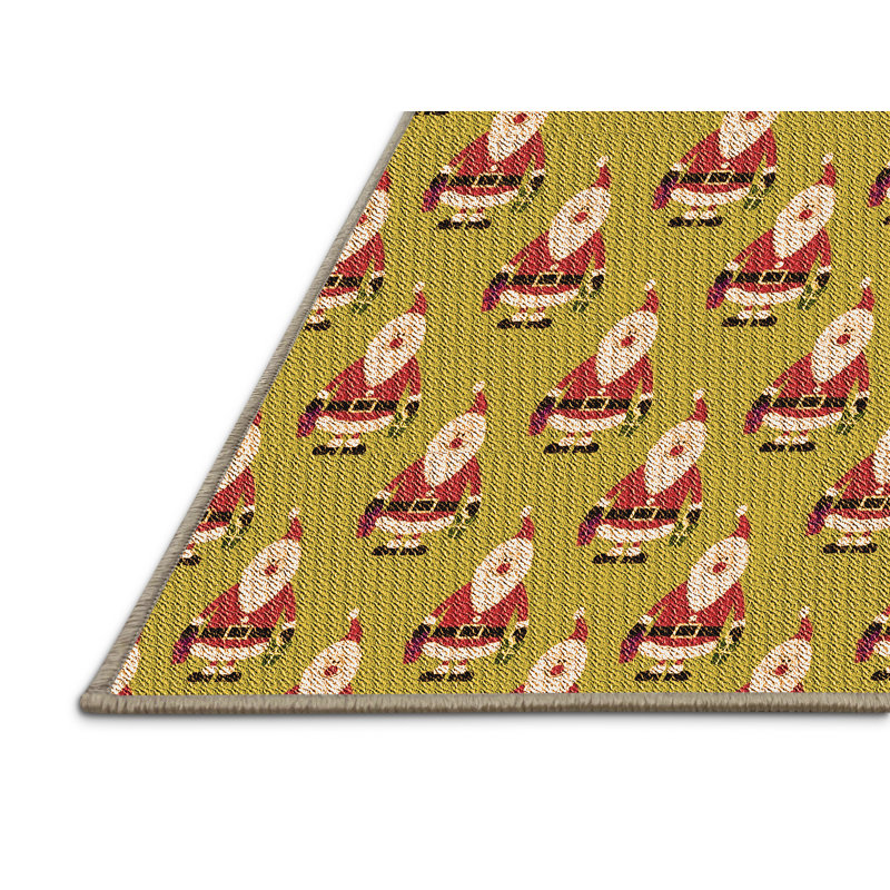 Tapis orange rectangulaire tissé à la machine 2 pi x 4 pi