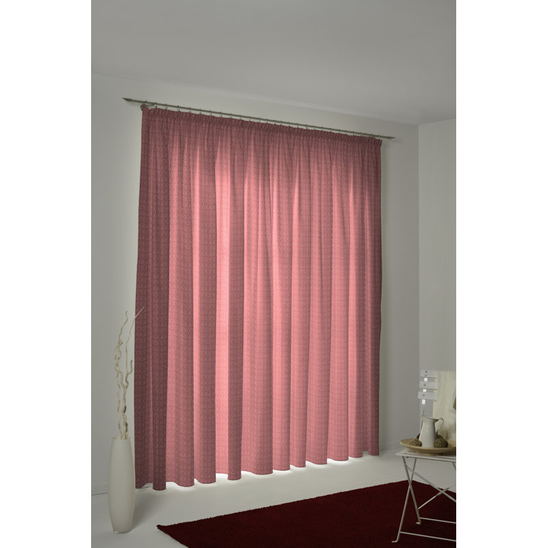 Salguero Pencil Pleat Opaque Curtain, Red, 145cm Width x 225cm Drop