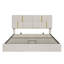 Ensemble de chambre à coucher 2 pièces, lit plateforme tapissier grand avec système de rangement hydraulique, repose-pieds avec pieds en métal-643050926