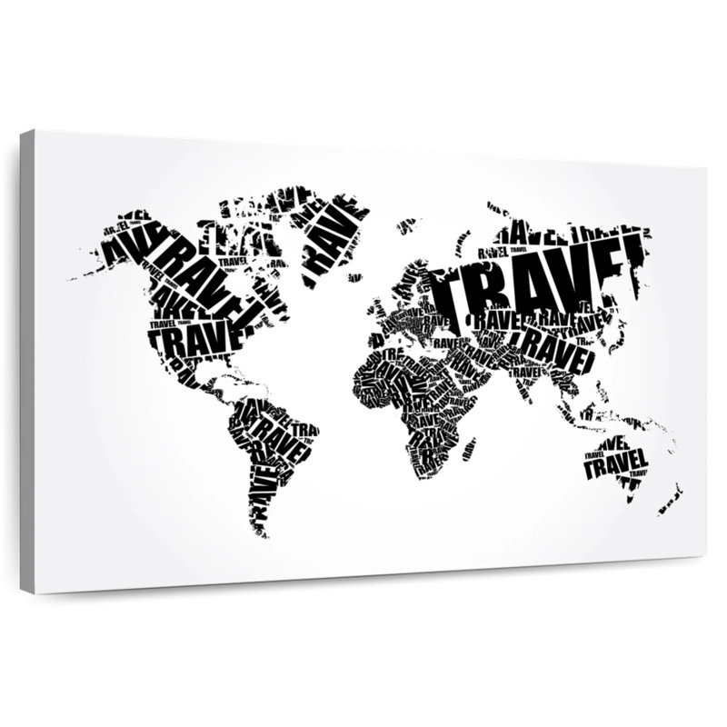 Aliaz Travel Word Cloud Map, 8" H x 12" W