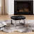 22.44'' Genuine Leather Rectangle  Ottoman&Pouf with nailhead trim-924334125