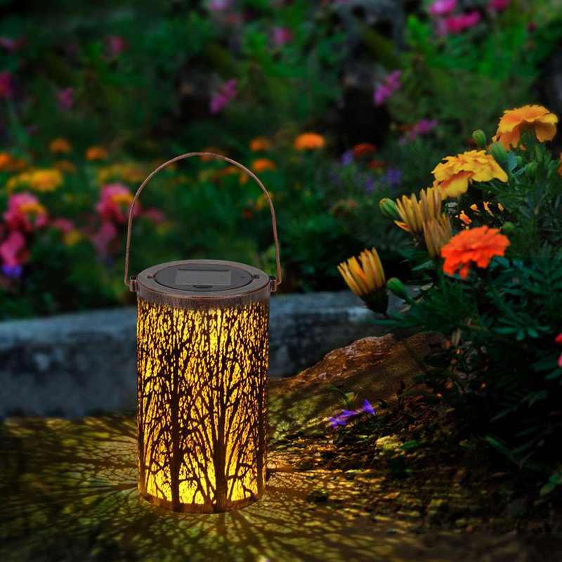 7.5'' Solar Powered Integrated LED Cylinder Lantern
