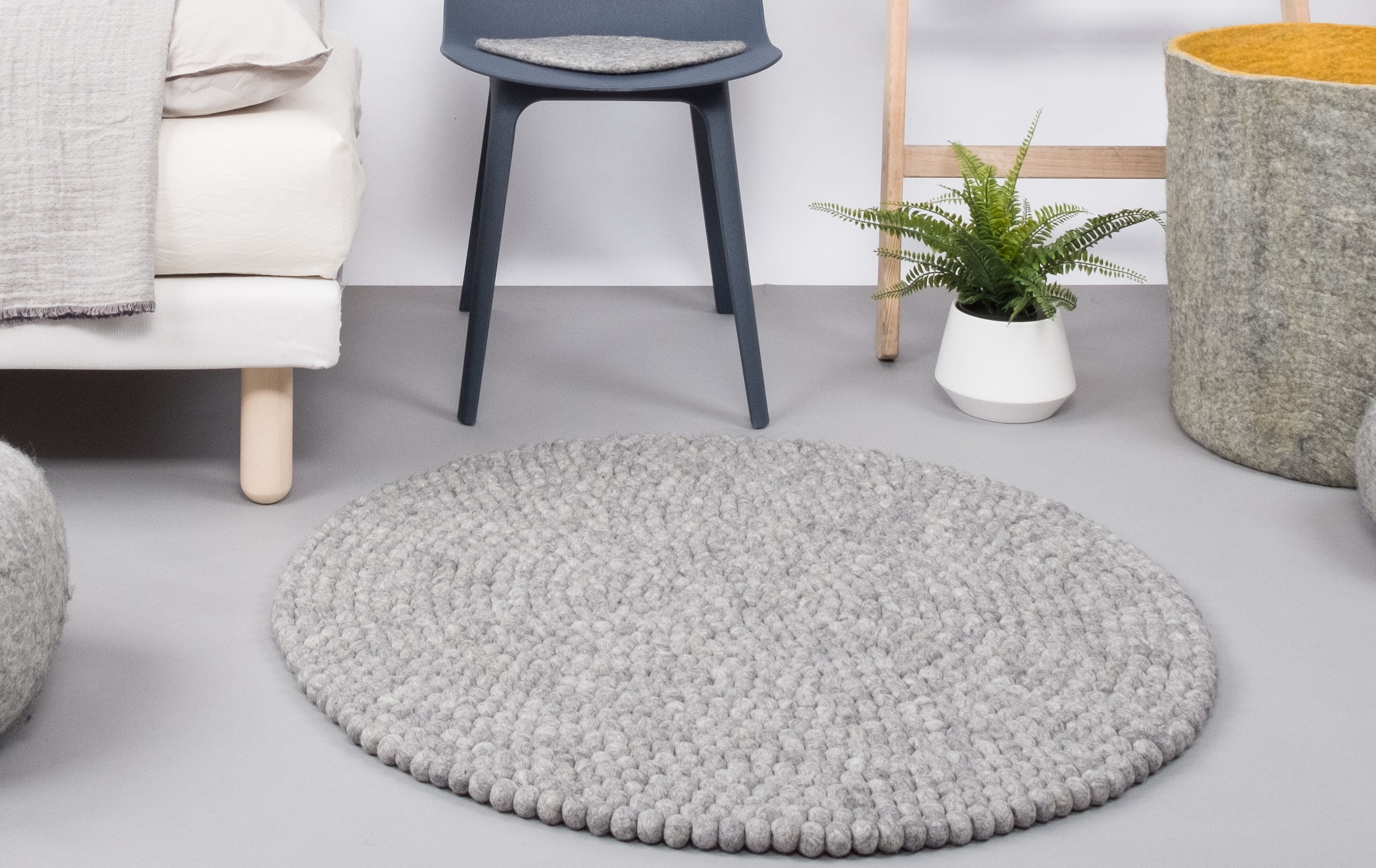Round Grey Rug Wool Myfelt Carl Wool Grey Rug & Reviews | Wayfair.co.uk