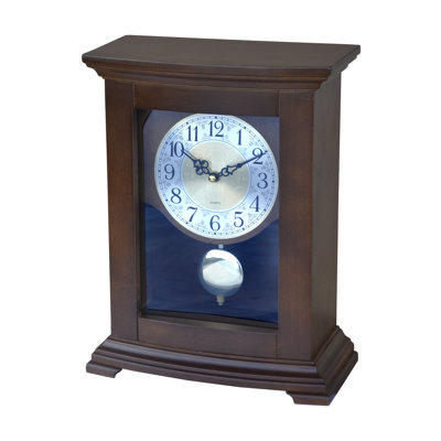 Traditional Analogue Wood Quartz Movement / Crystal Tabletop Clock in Brown