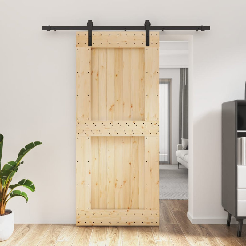Porte coulissante avec quincaillerie Vidaxl, 35,4 po x 82,7 po