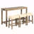 4 Piece Bar Table Set With Power Outlet,Bar Table Set With Chairs,Sofa Bar Table With Stools,Behind Couch Table With 3 Padded Stools,For Living Room,Dining Room-375150959