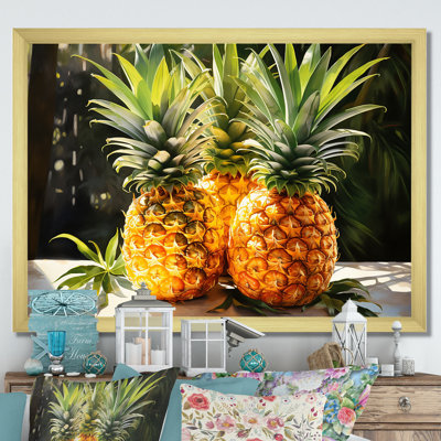 Art mural de salon tropicale ananas II - Ananas