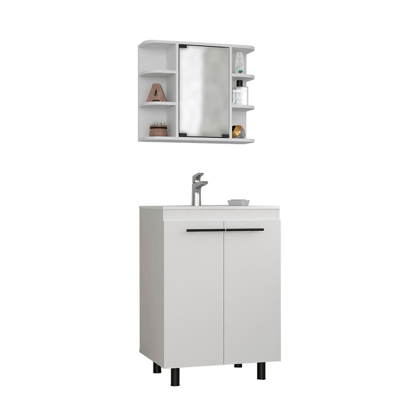 2 Piece Bathroom Set, White