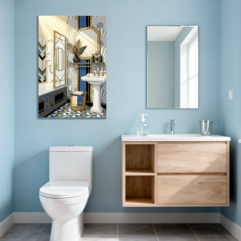 Impression de motif de salle de bain Bath & Laundry, H 18 po x l 12 po