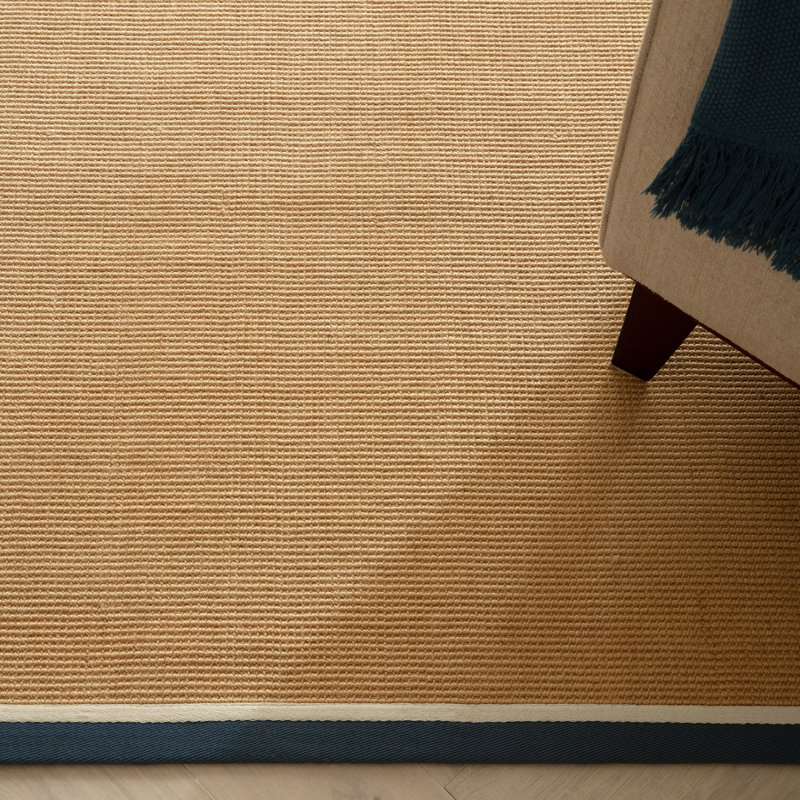 Rondle Boucle Jute Area Rug, Rectangle 200 x 290 cm, Blue Cream