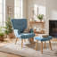 Upholstered Armchair With Footstool-707184129