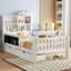Lit plateforme en bois massif avec tiroirs et tablettes de rangement-650558745-650558744