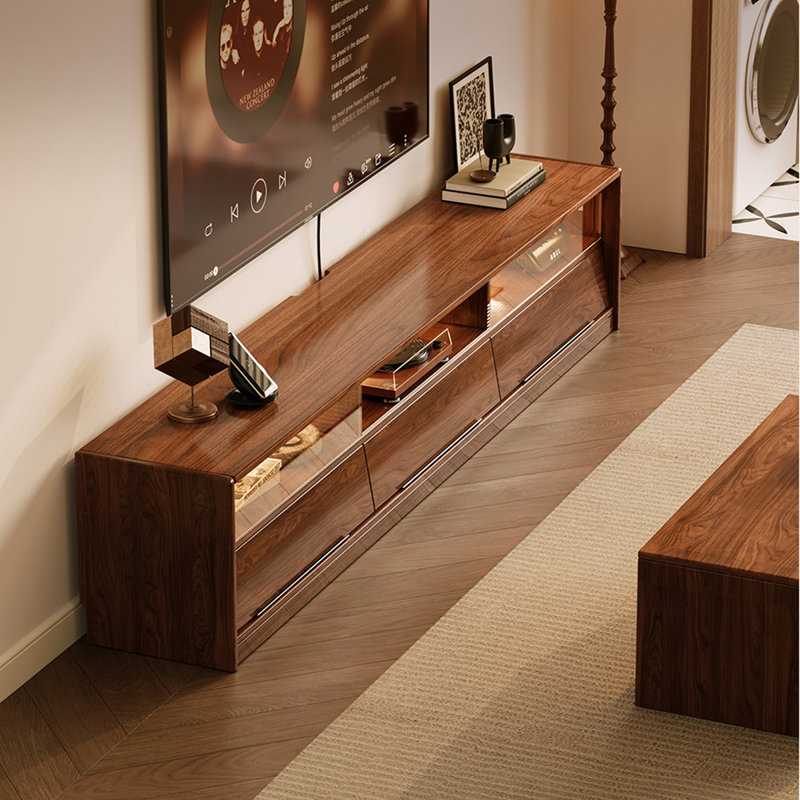 Meuble télé rétro en bois manufacturé brun noisette, 89.76