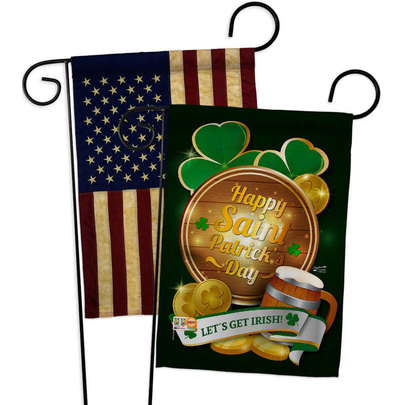 Double Sided 18.5 in. H x 13 in. W Polyester St. Patrick's Day Garden flag