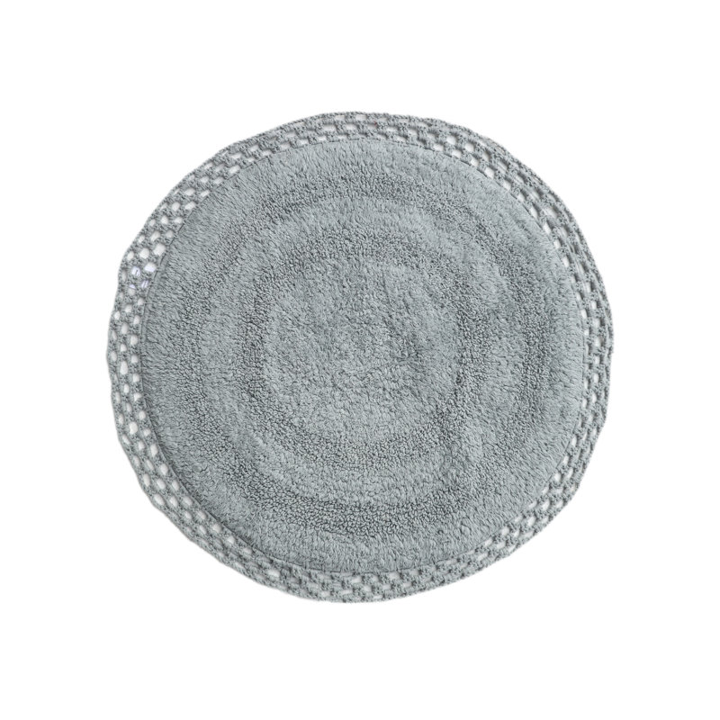 Adiraica 100% Cotton Bath Rug, Gray