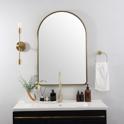 Miroir de salle de bain Malisa Cadre épais en acier inoxydable